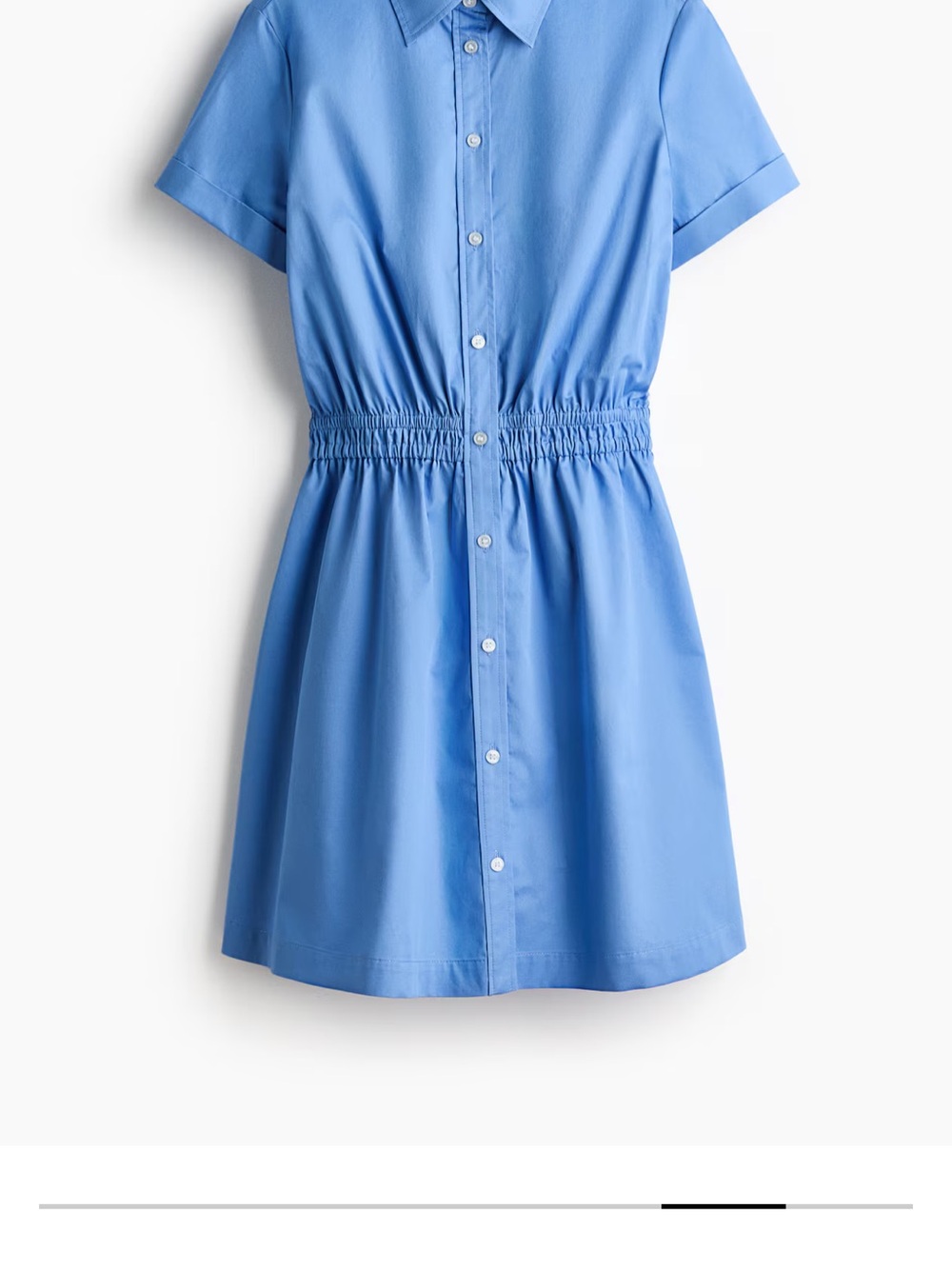 H&M Blue Button-Front Shirt Dress NWT